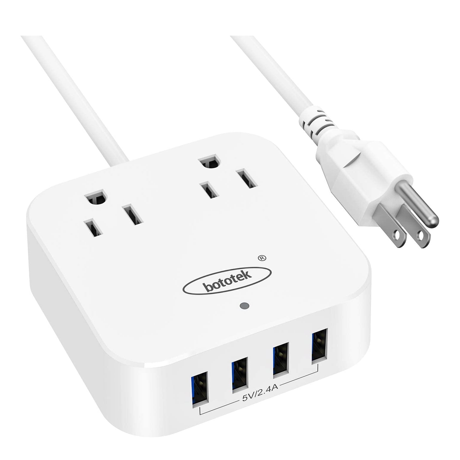 Power Strip with USB, Bototek Desktop Charging Station 2 Widely Spaced