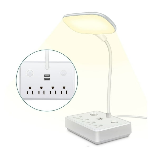 Power Strip With LED Surge Protector 4pcs AC-Outlets 2x USB Ports For Laptops