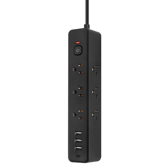 Power Strip with USB Multi Plug 9AC Outlets 3 USB A 1 USB C Ports Wall Plug Extender for Home Office