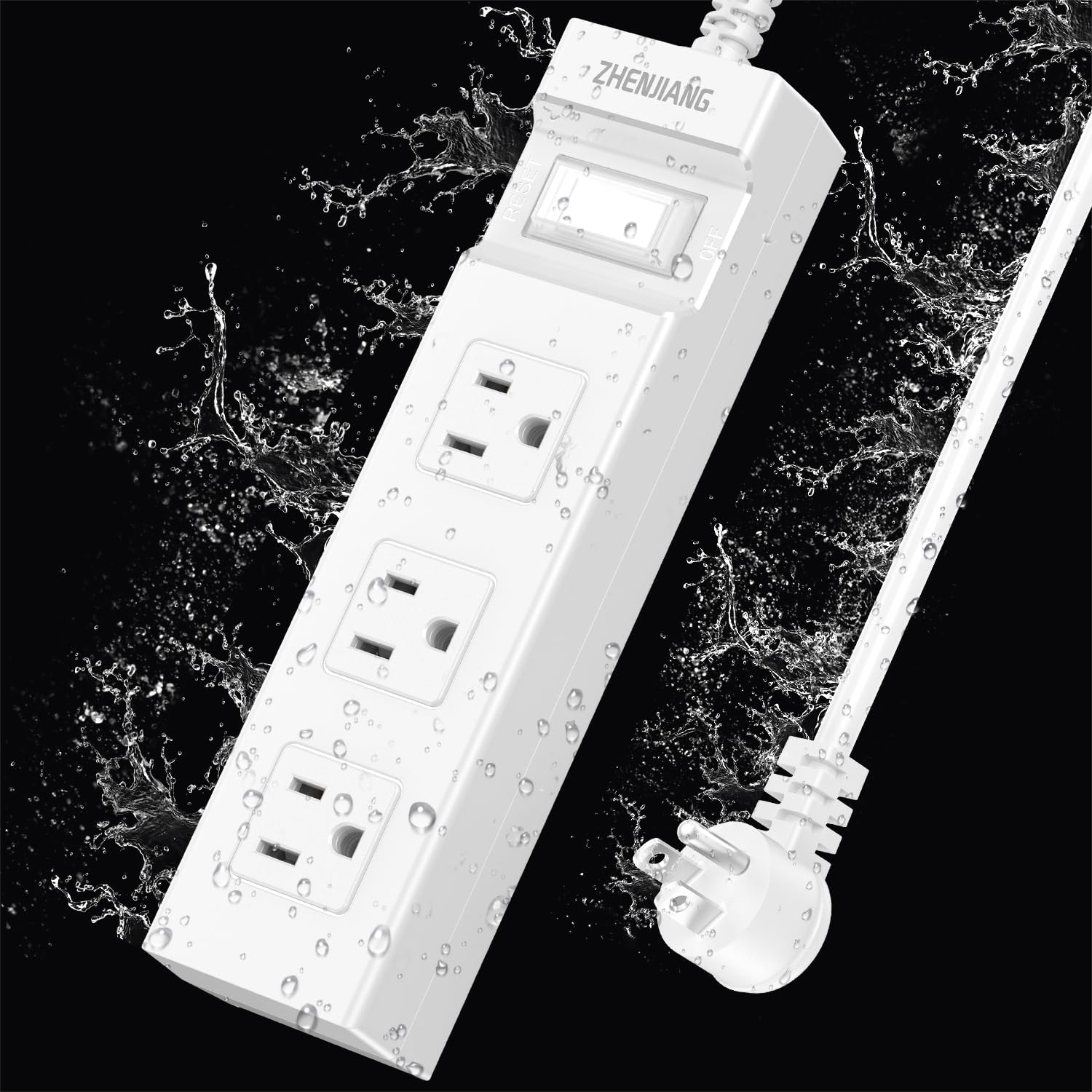 Power Strips Outdoor Waterproof, Heavy Duty Extension Cord, Long