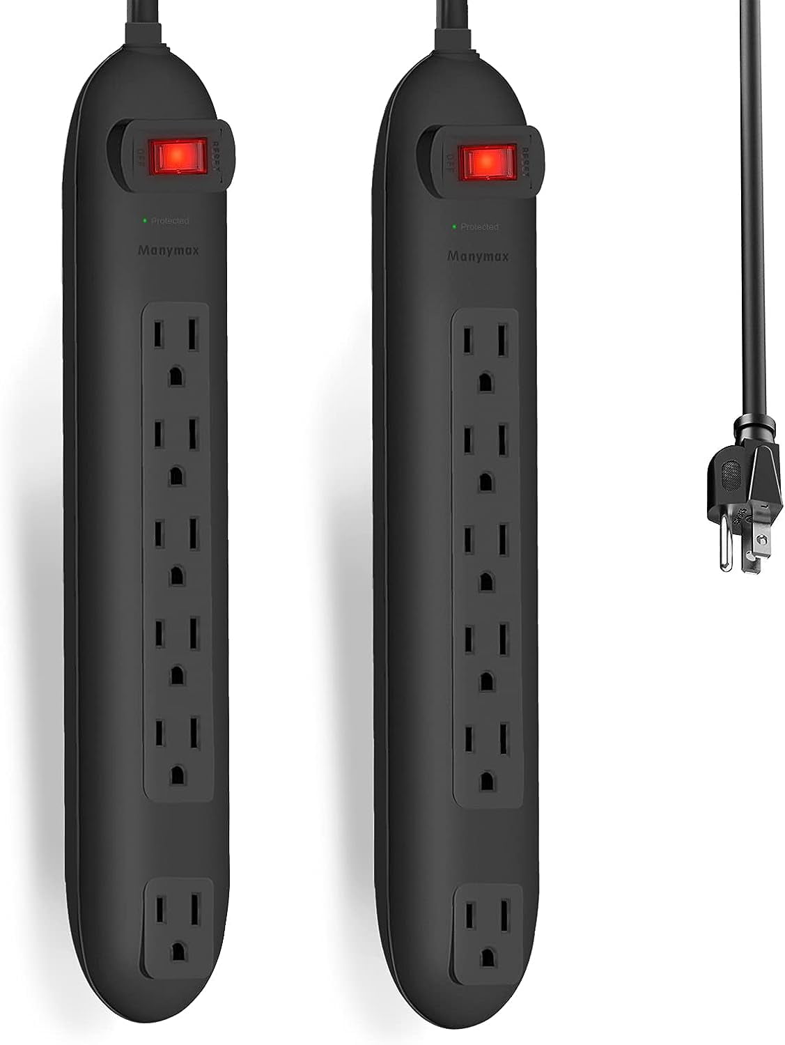 Power Strips Surge Protector with 6 AC Outlets, 6Ft Extension Cord, 1050J Surge Protection