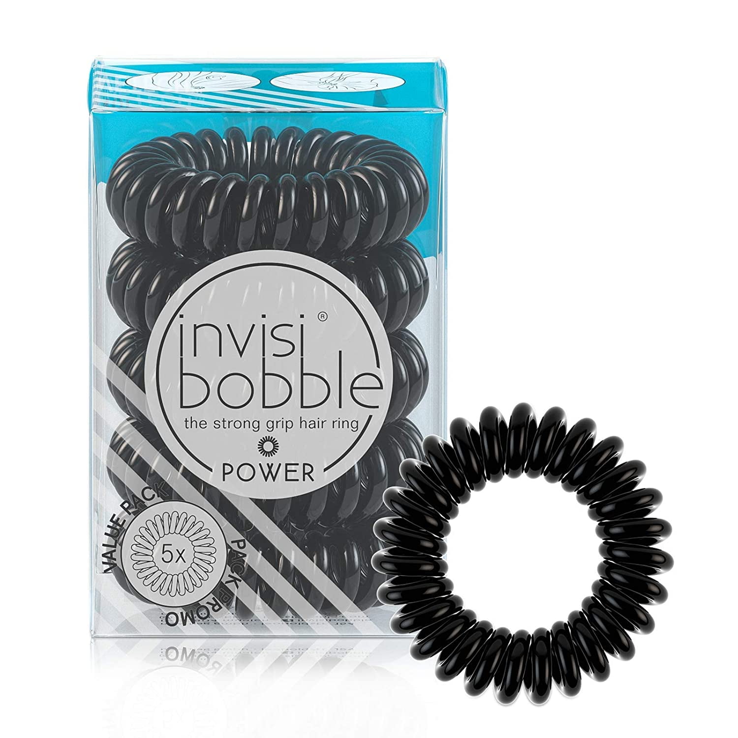 invisibobble Sprunchie Spiral Hair Ring Black 2 Pack Scrunchie Stylish  mujer | eBay