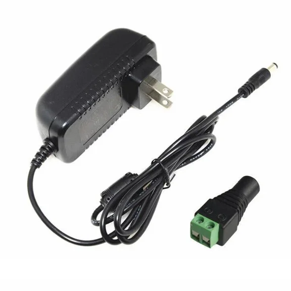 Power Supply AC 100-240V to DC 12V 3A Power Supply LED Adapter, 5 Watt Max, for 2835 LED Strip Neon Rope String Lights, Computer Project, Recorder, TV Screen