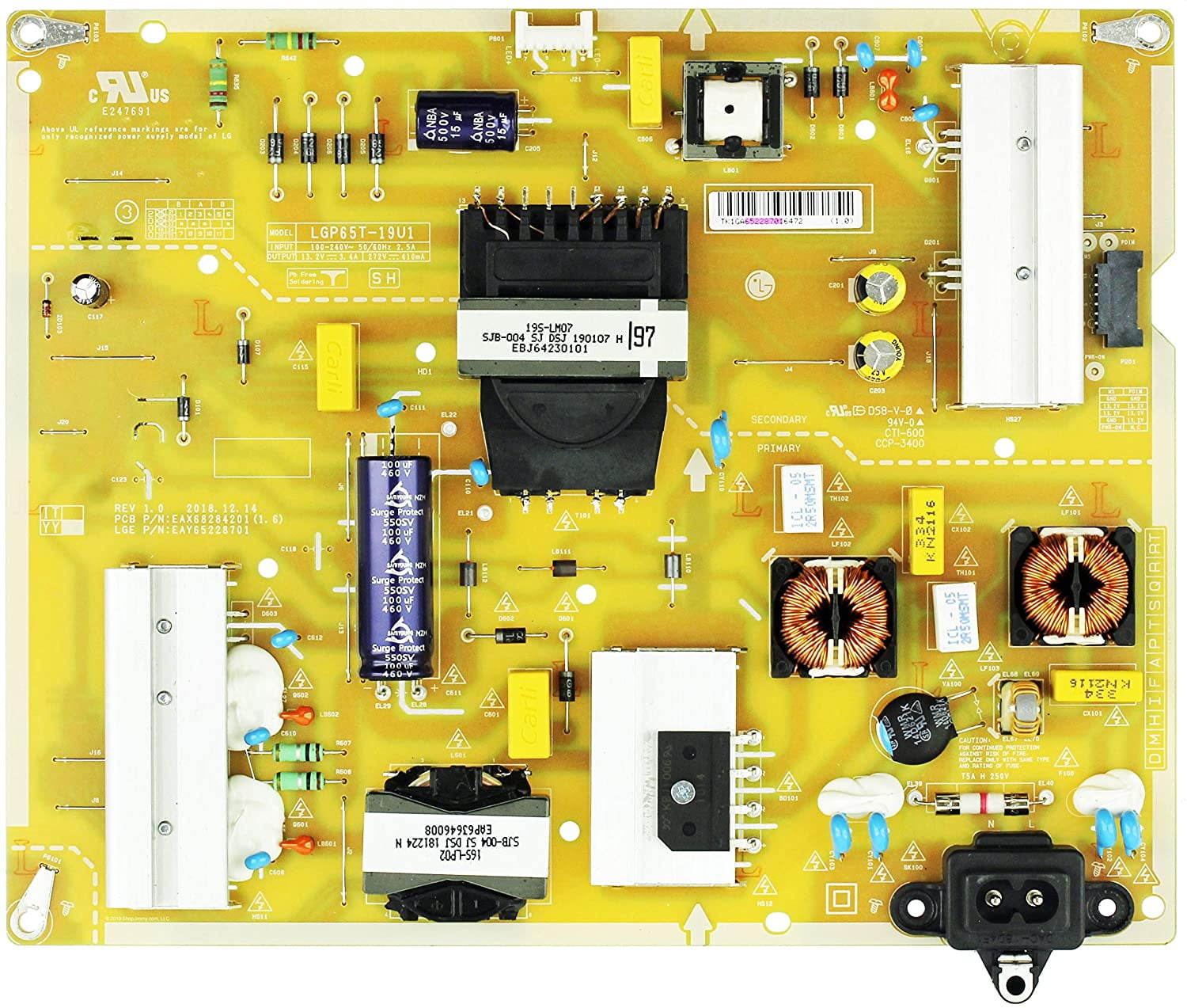 Power Supply Board EAY65228701 EAX68284201(1.6) for LG 65UM7300PUA ...