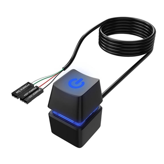 Power Supply Control Adapter Cord Computer Desktop Power Button Cable LED Lights Convenient and Stylish for Home Office