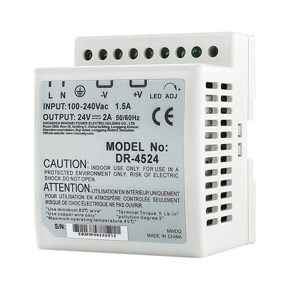 Power Supply Dr-4524 45W Single-Output 24V Din Rail Switching Power ...