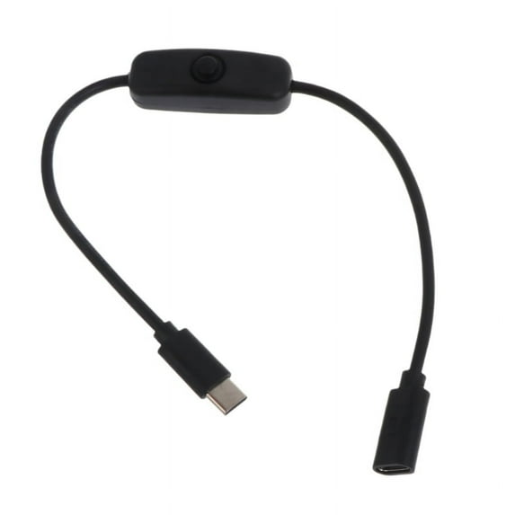 Power Switch Cable for 4B Power Supply, USB Type C Male to Type C Female Extension Cable with ON/Off Button