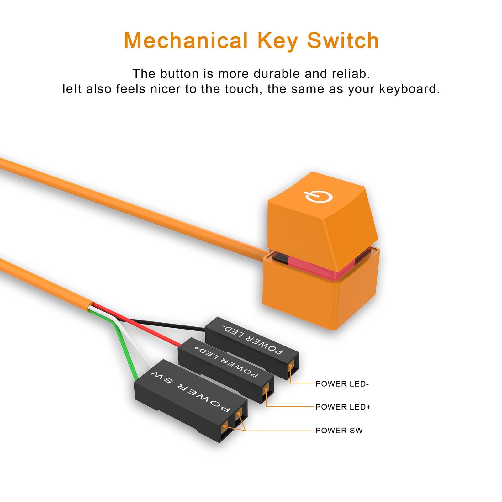 Power Switch PC Power Supply Control Adapter with 2M/4M Extended Cable