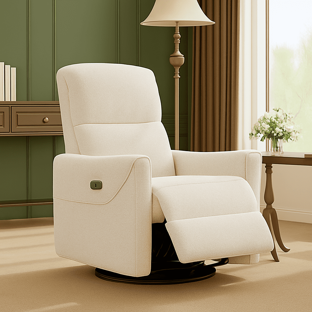 Power Swivel Glider Recliner Chair, Linen, Electric Rocker with USB ...