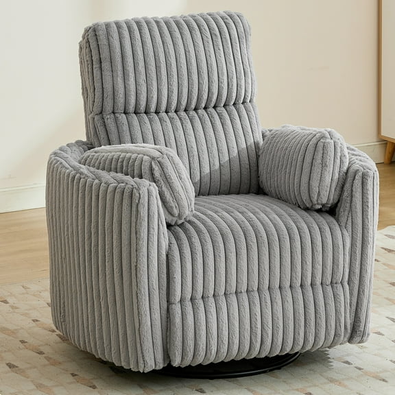 Power Swivel Glider for Nursery with Type-C Port for Living Room, Single Chair, Upholstered Lounge Armchair with Glider, Reading Chair for Adults
