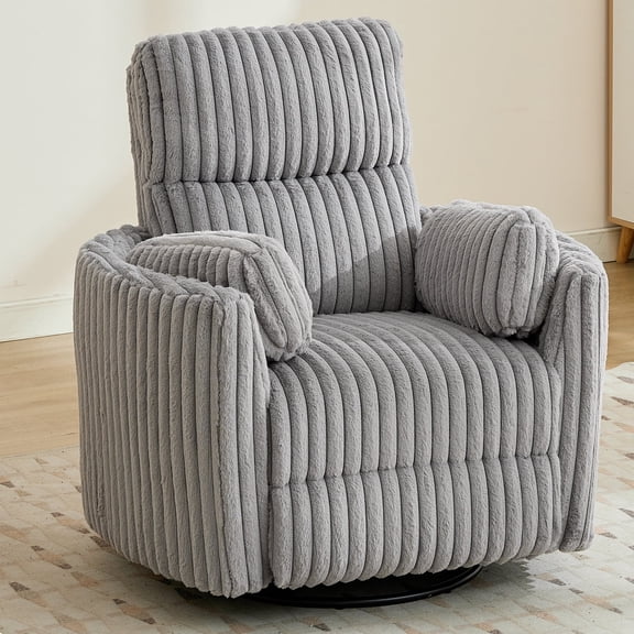 Power Nursery Swivel Glider Recliner Upholstered Lounge Single Reclining Chair for Bedroom, Living Room