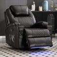 thumbnail image 1 of Power Swivel Rocker Recliner Chair for Adults Rocking Recliner with Heat and Massage Cup Holder LED Lights Usb Type-C Ports Side Pocket for Living Room, 1 of 8