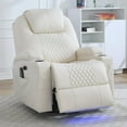thumbnail image 1 of Power Swivel Rocker Recliner Chair for Adults Rocking Recliner with Heat and Massage Cup Holder LED Lights Usb Type-C Ports Side Pocket for Living Room, 1 of 7
