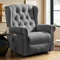 thumbnail image 1 of Power Swivel Rocking Glider Recliner Chair, Electric Nursery Reclining Sofa Chair with Heat and Massage, Wingback Tufted Upholstered Recliner for Living Room, USB and Type-C Ports, Grey, 1 of 9