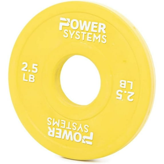 Power Systems 2.5 lb Rubber Training Bumper Plate, Durable Olympic Colored Weight Plate - Yellow