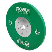 Power Systems 25 lb Rubber Training Bumper Plate, Durable Olympic Colored Weight Plate - Green