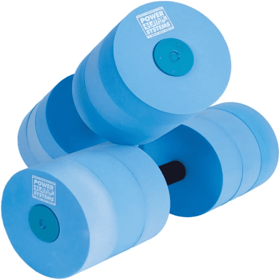 Power Systems Water Dumbbells Pair – Foam Grip, Lightweight, Durable for Aqua Fitness