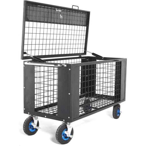 Power Systems APEX Cage - Portable Lockable Steel Equipment Storage with Ventilated Sides, Black