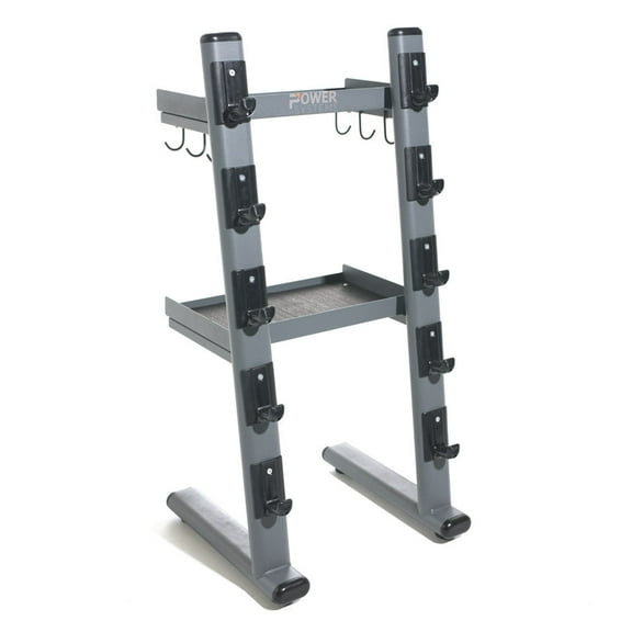 Power Systems Cable Attachment Bar & Accessory Rack, Storage Rack for Curl Bars, Straight Bars & More
