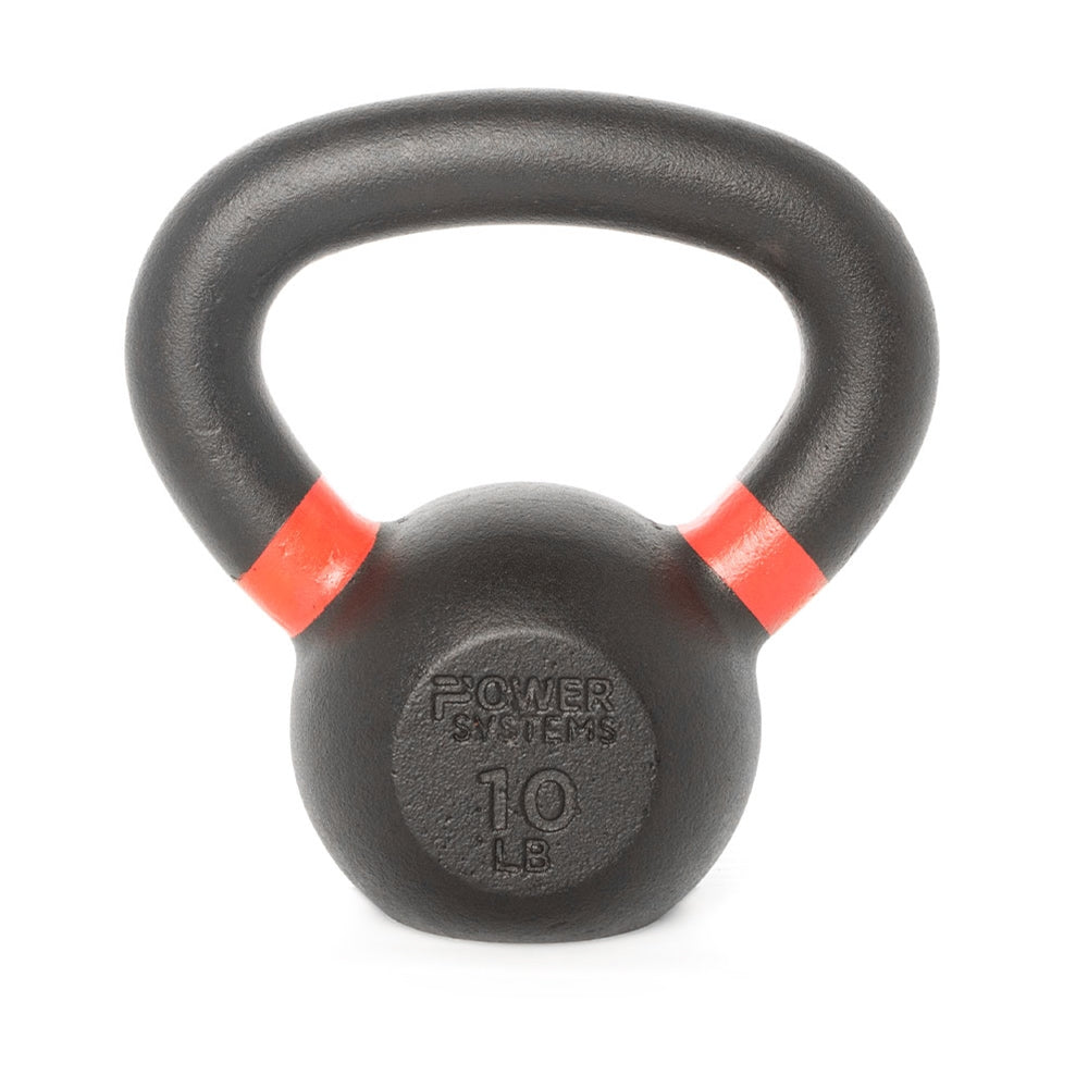Power Systems Cast Iron Kettlebell (10 lb), Strength Training Kettlebells for Home Gym Workouts