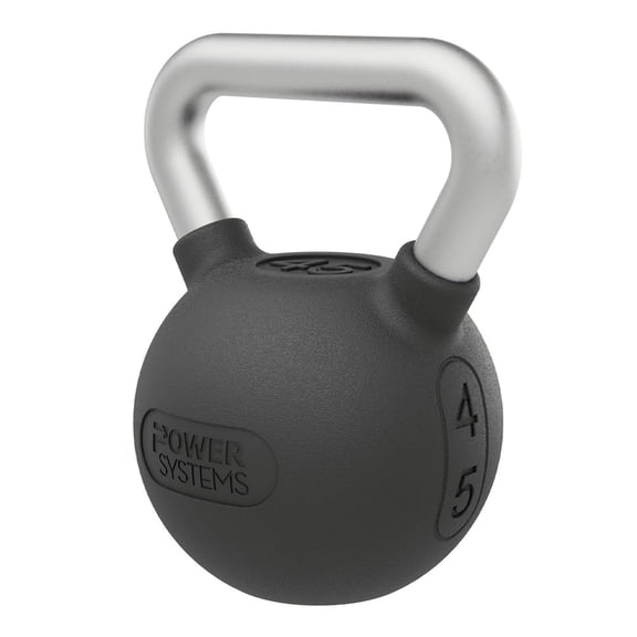 Power Systems Elite Rubber Kettlebell (45 lb), Premium Rubber Coated Kettlebell for Strength Training