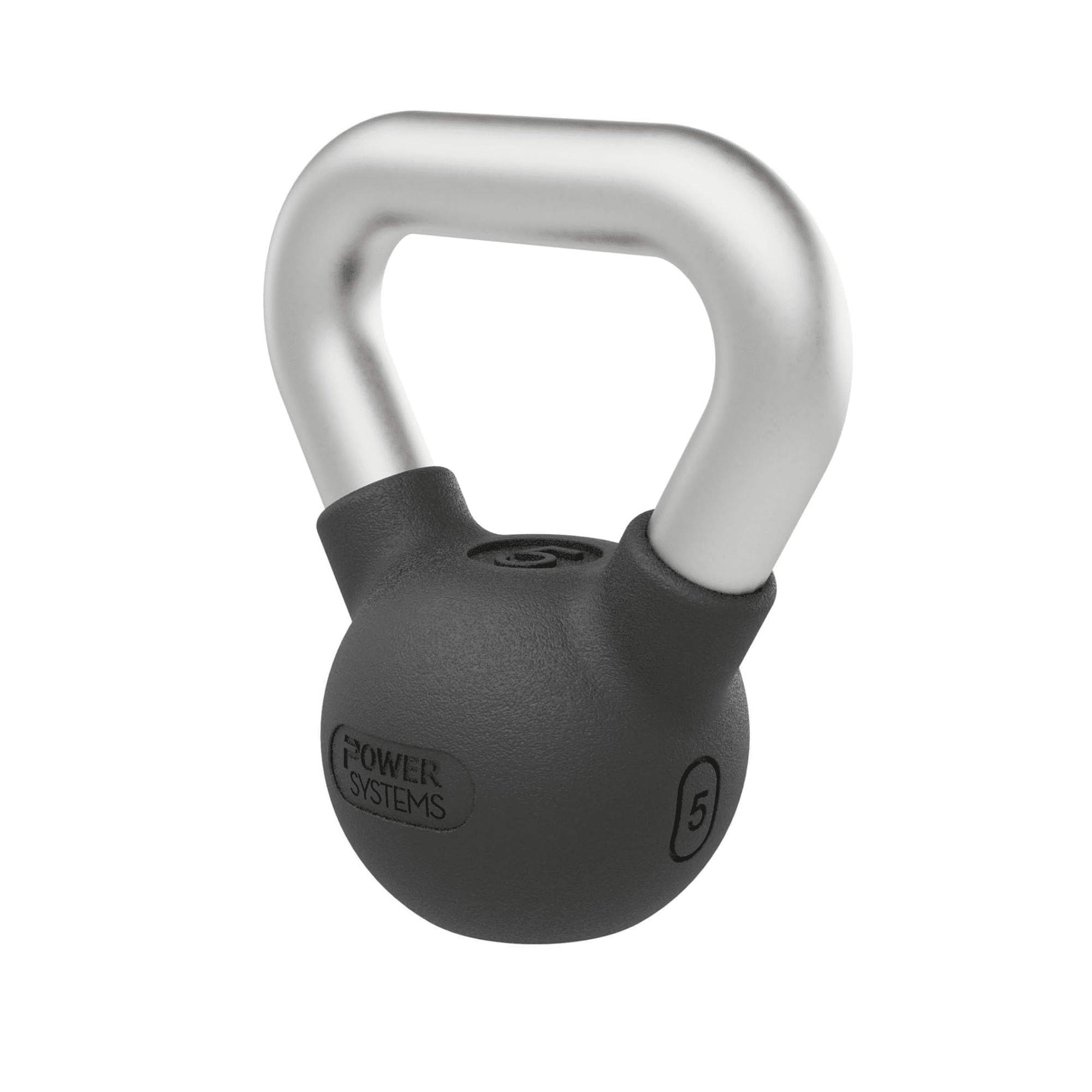 Power Systems Elite Rubber Kettlebell (5 lb), Premium Rubber Coated Kettlebell for Strength Training