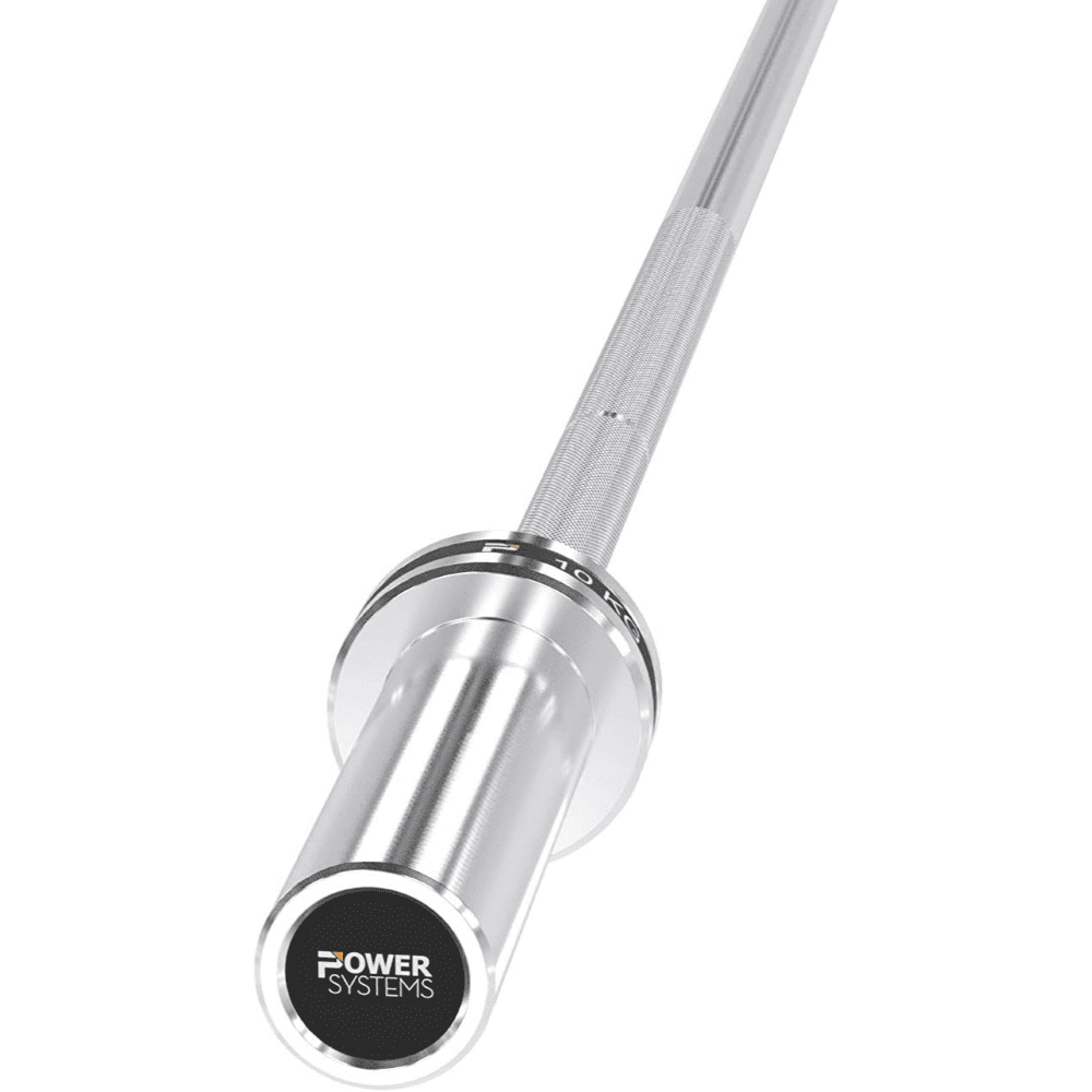 Power Systems 10kg Junior Olympic Bar, 67" Black Zinc & Stainless Steel Traini Barbell for Weightlifting
