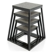 Power Systems Plyometric Jump Box 30 - Non-Slip Steel Frame Box for Home Gym Training, Black