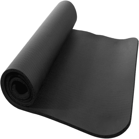 Power Systems Premium Club Foam Mat Jet Black 56" - Durable, Cushioned, Easy-Clean Fitness Mat