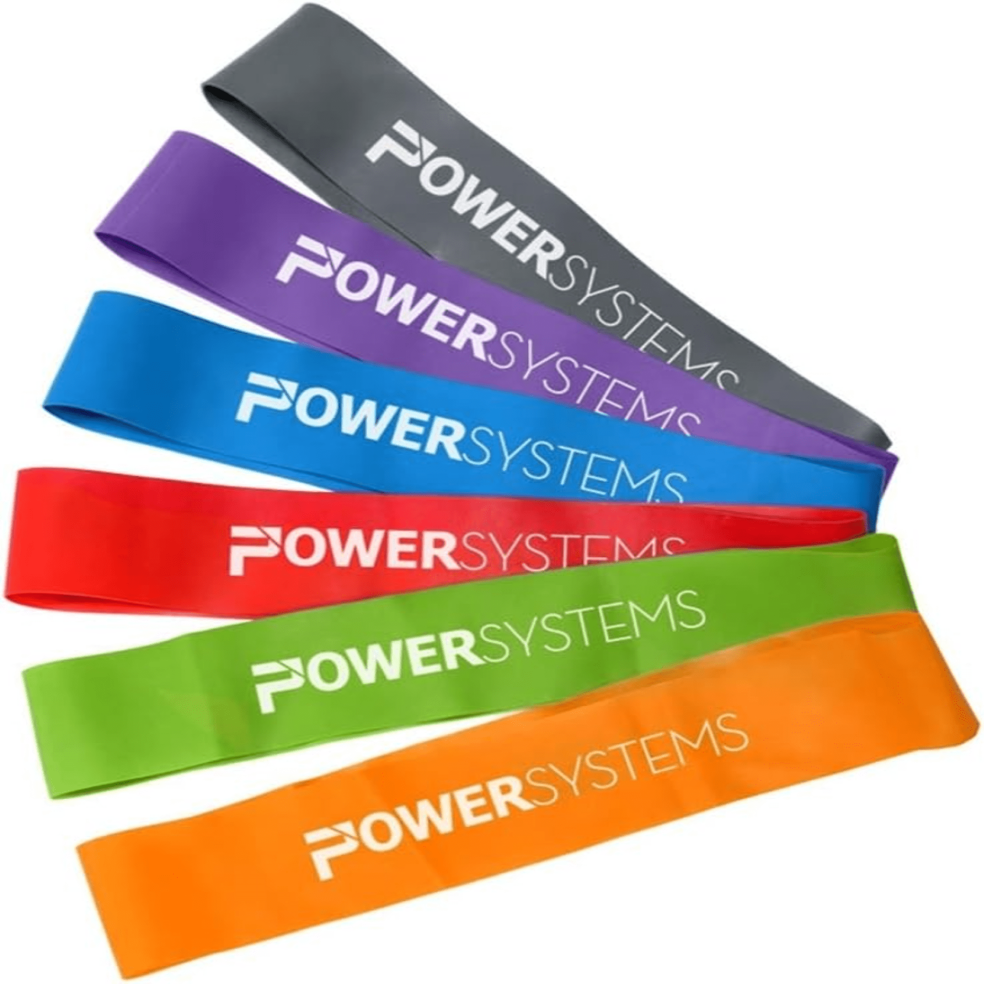 Power Systems Versa Loop Resistance Bands – Set of 6 for Full Body Workouts at Home or Gym