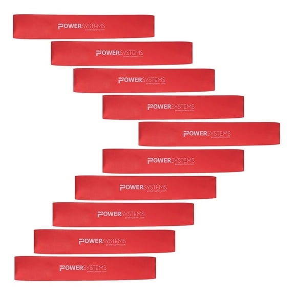 Power Systems 12" Versa Loop Resistance Bands (10-Pack) - Medium (9-34 lb) Durable Workout Bands