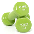 thumbnail image 1 of Power Systems 2 lbs Deluxe Vinyl Dumbbells Set, Pair of Dumbbell Weight with Non-Slip Grip (Green), 1 of 4