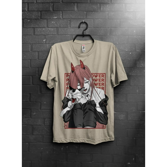 Power T-shirt, Manga Anime Chainsaw Man Shirt,Black color,size M