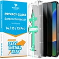 thumbnail image 1 of Power Theory Privacy Screen Protector for iPhone 14, iPhone 13, iPhone 13 Pro Tempered Glass Anti Spy protection with Easy Install Tray, 1 of 5