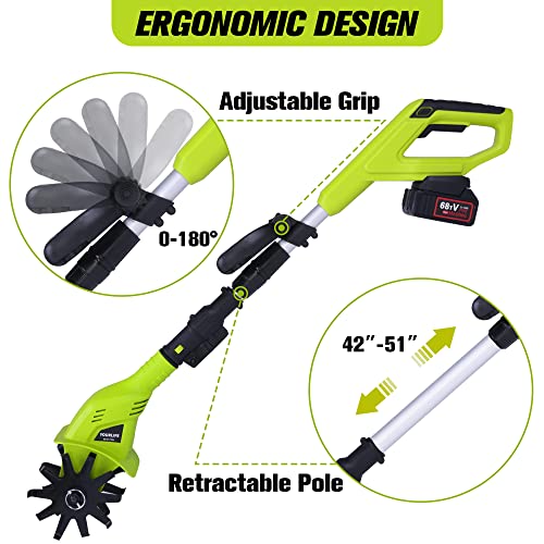 Power Tiller for Gardening Lawn Aerator Plug Electric Hand Tiller