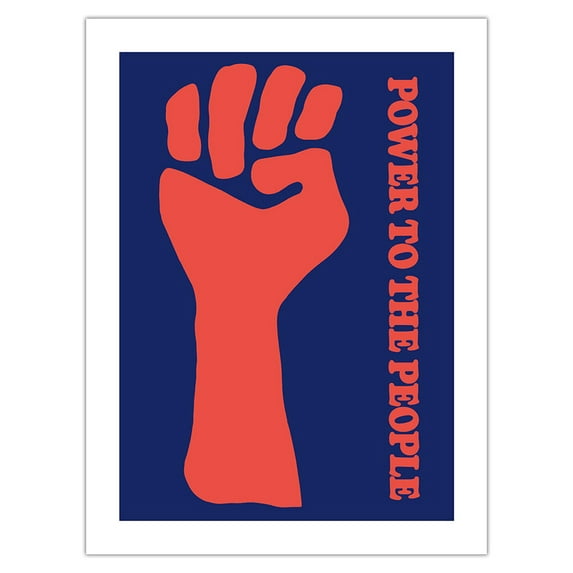Power To The People - Black Panther Party - Vintage Political Poster c.1970 - Bamboo Fine Art 290gsm Paper Print (Unframed) 18x24in