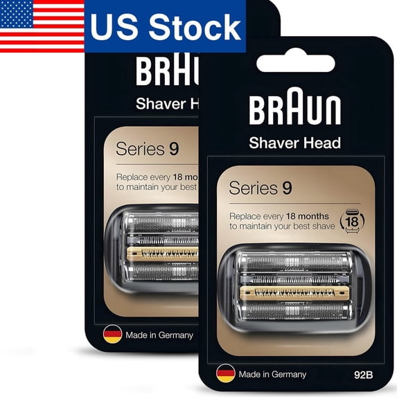 92B Series 9 Shaver Head Replacement Blades for Bruan Electric Razors - 2 Pack,Compatible with Bruan all Series 9 Electric Shavers,Black