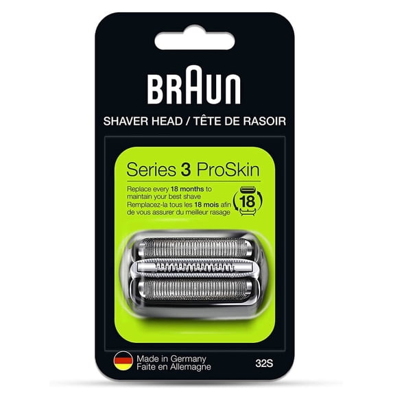 32S Shaver Foil and Cutter Replacement Blades for Bruan Electric Razor for Men,Compatible with all Series 3 Shavers,Silver