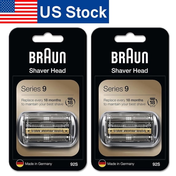 Series 9 92S Electric Shaver Replacement Blade Head for Brun Electric Razors 9290cc, 9291cc, 9370cc, 9293s, 9385cc,S9 Shaving Head (2 Pack)