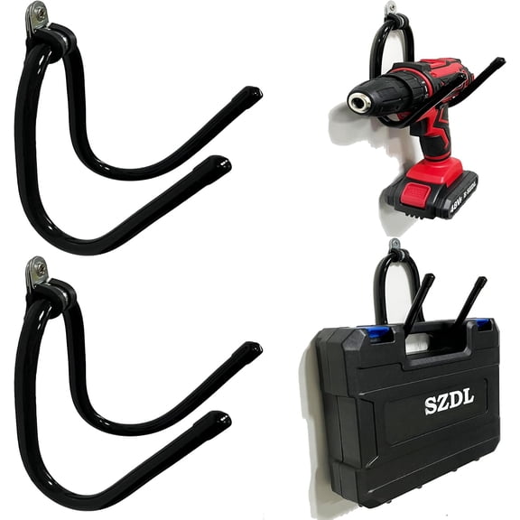 Power Tool Organizer, 2 Pack Heavy Duty Drill Holder Wall Mount Hangers, Storage Rack Utility Storage Shelves for Power Tools Garage Organization for Men Dad Gift