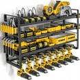 thumbnail image 1 of Power Tool Organizer with Charging Station, 8 Drill Holder Wall Mount, 4 Layer Storage Rack for Garage storage, Heavy Duty Utility Racks, Tool Battery Shelf with 6 Outlet Power Strip, 1 of 8