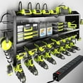Power Tool Organizer with Charging Station, Built in 8 Outlet Power