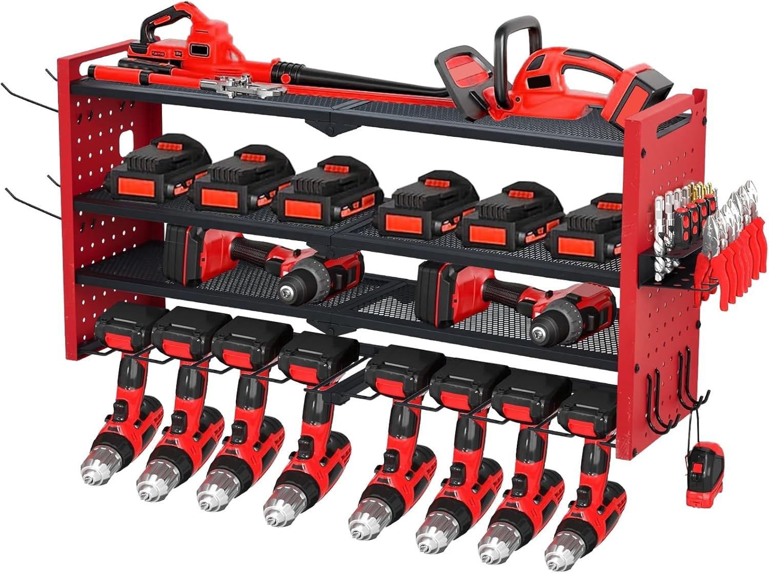 Power Tool Organizer, Drill Holder Wall Mount, Heavy Duty 4-Layer ...