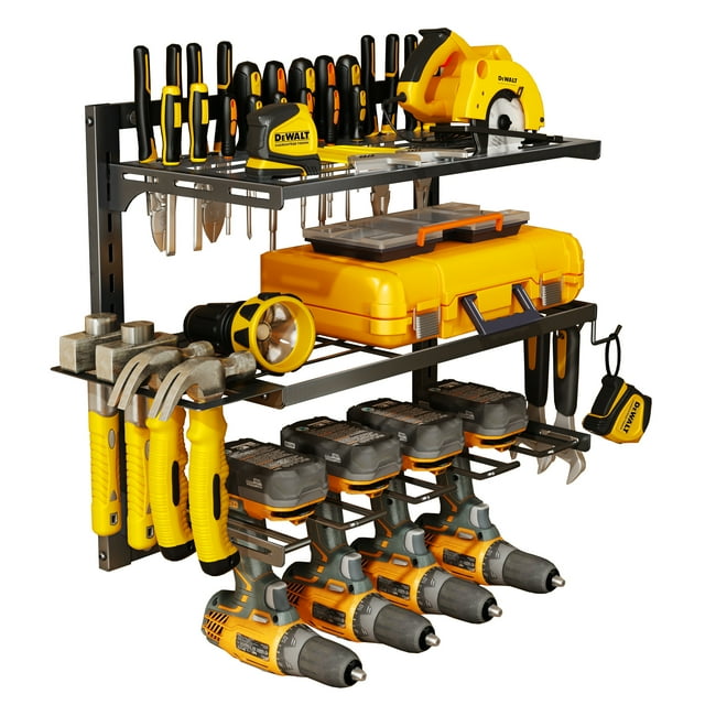 Power Tool Organizer,Garage Tool Organizer Wall Mount,Heavy Duty Metal Tool Shelf for Garage