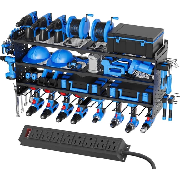 Power Tool Organizer Wall Mount, 32 Inch, 8 Drills Holder