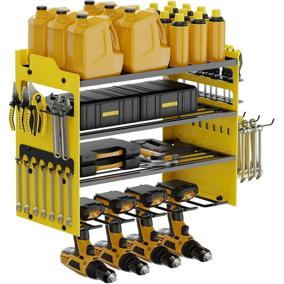 Power Tool Organizer Wall Mount with 4-Drill Holders-400Lbs Load Heavy ...