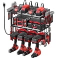 thumbnail image 1 of VILONG Power Tool Organizer Wall Mount with Charging Station, 100lb Capacity, 4 Drill Holders & Battery Rack for Garage & Workshop, Fathers Day Gifts for Men(Black), 1 of 10