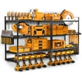 Power Tool Organizer Wall Mount, HeavyDuty 8Drill Holder with 4Layer