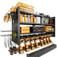 thumbnail image 1 of Power Tool Organizer Wall Mount with Charging Station. Garage Drill Storage Shelf with Hooks, Heavy Duty Rack, Tool Battery Holder Built in 8 Outlet, 1 of 1