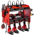 thumbnail image 1 of Power Tool Organizer wtih Charging Station，3 Layers Storage Rack with Screwdriver Rack 6 Drill Holders 8 Outlets Max Load 110lbs，for Workshop Garage Organizers and Storage Tool Battery Holder (red), 1 of 7